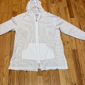 Le Cove White Beach See-Through Coverup Size LARGE Grande